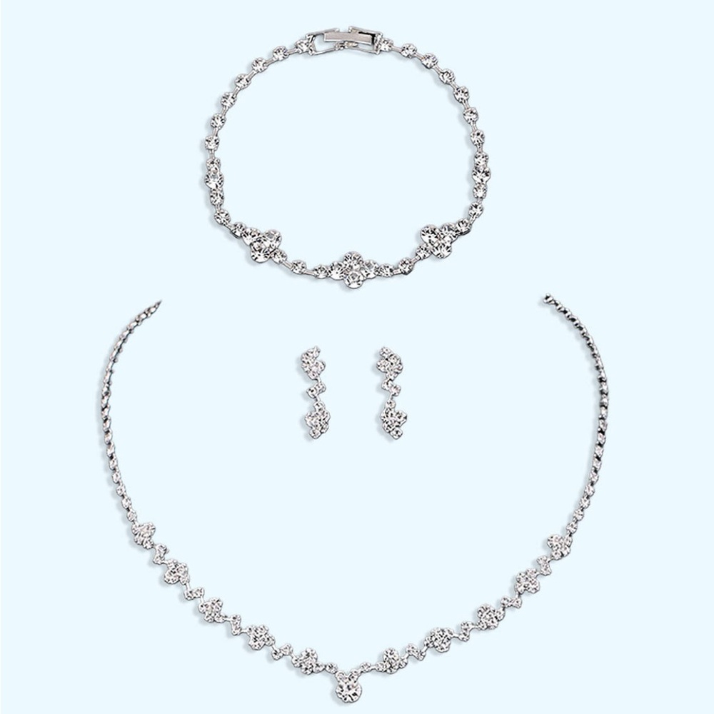 CRYSTAL RHINESTONE 💎 VINE JEWELRY SET (NECKLACE, EARINGS, & BRACELET)